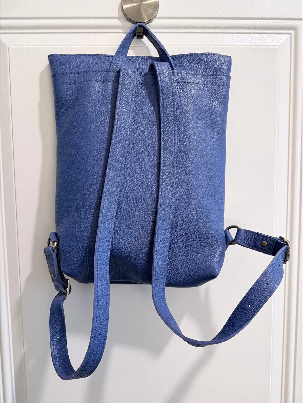 Portland Leather Pebbled Indio Blue Backpack Laptop NWOT